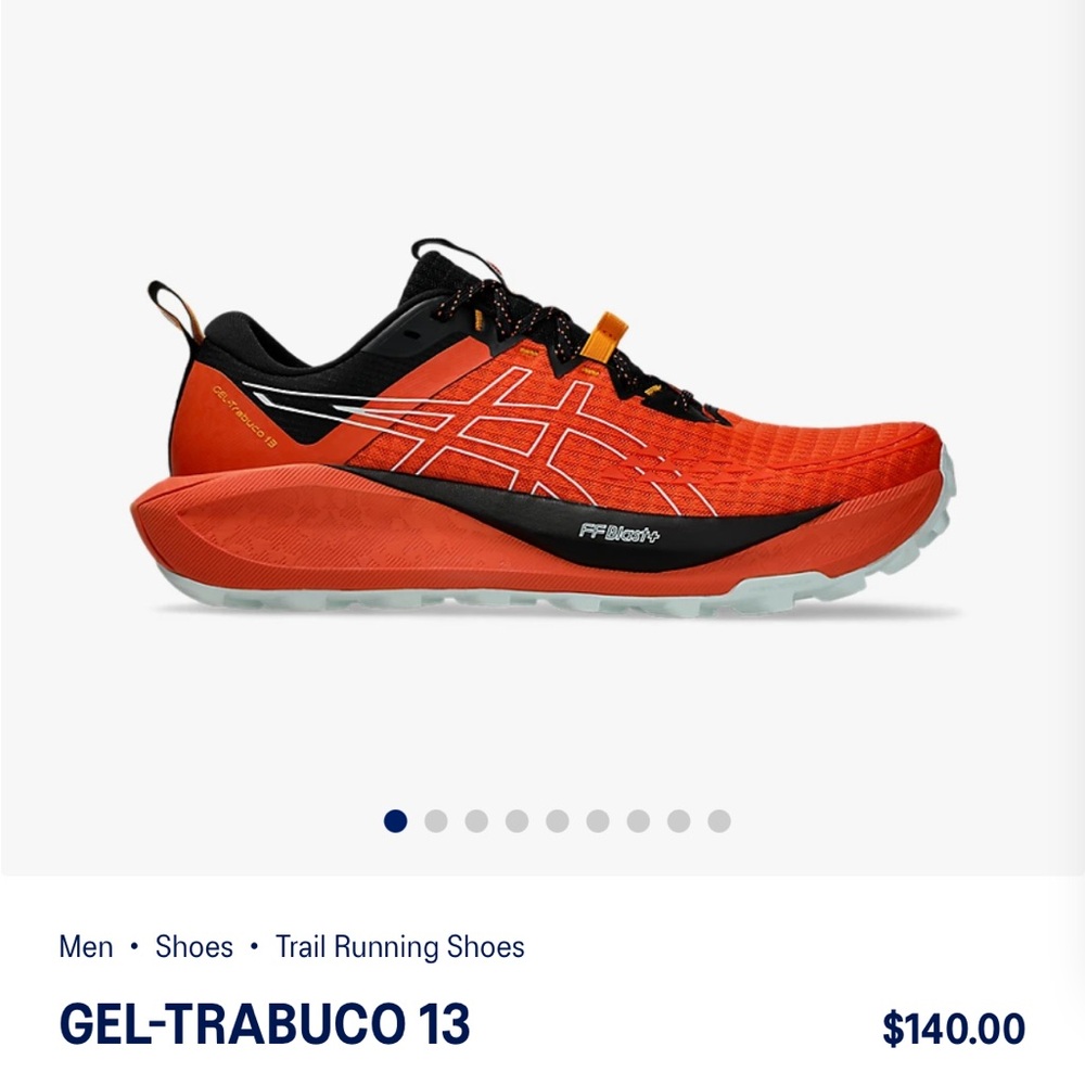 Men’s ASICS GEL-Trabuco 13 (9.5) Nova Orange/Pure Aqua - Picture 6 of 9